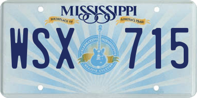 MS license plate WSX715