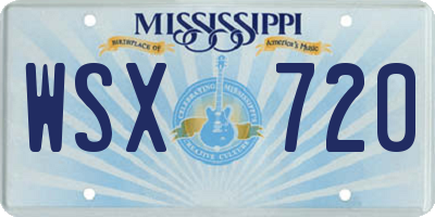 MS license plate WSX720