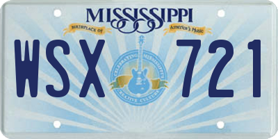 MS license plate WSX721