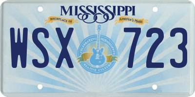 MS license plate WSX723