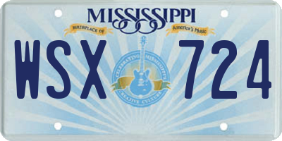 MS license plate WSX724