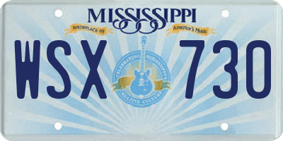 MS license plate WSX730