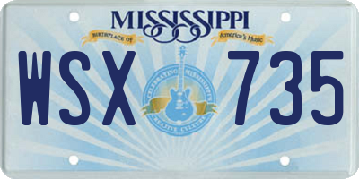 MS license plate WSX735