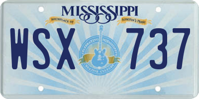 MS license plate WSX737