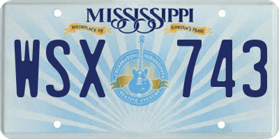 MS license plate WSX743