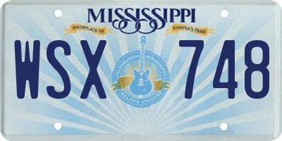 MS license plate WSX748