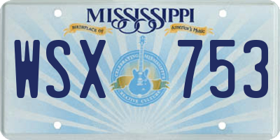 MS license plate WSX753