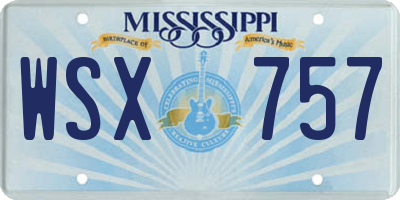 MS license plate WSX757