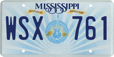 MS license plate WSX761