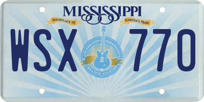 MS license plate WSX770