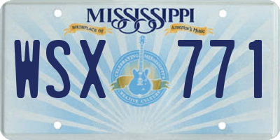 MS license plate WSX771
