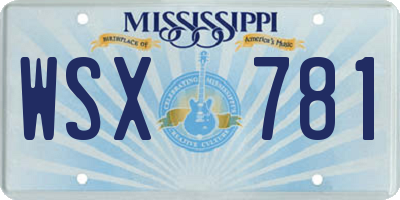 MS license plate WSX781