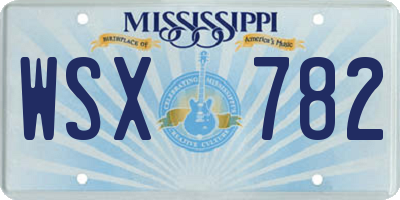 MS license plate WSX782