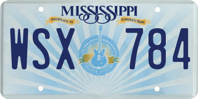 MS license plate WSX784