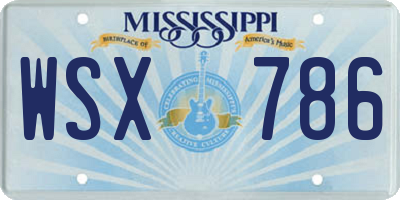 MS license plate WSX786