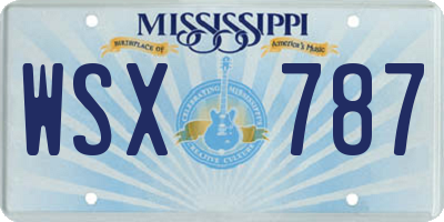 MS license plate WSX787