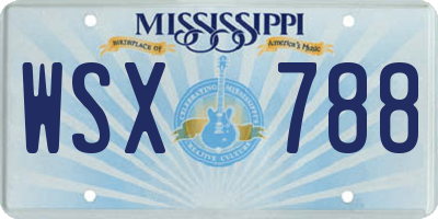 MS license plate WSX788