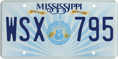 MS license plate WSX795