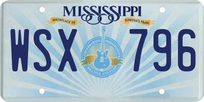 MS license plate WSX796