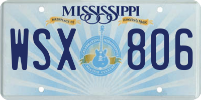 MS license plate WSX806