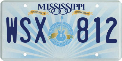 MS license plate WSX812