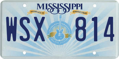 MS license plate WSX814