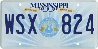 MS license plate WSX824