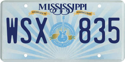 MS license plate WSX835