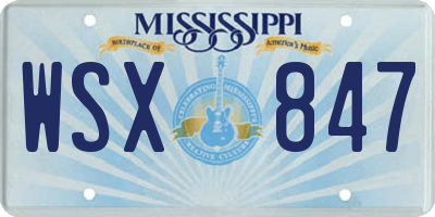 MS license plate WSX847