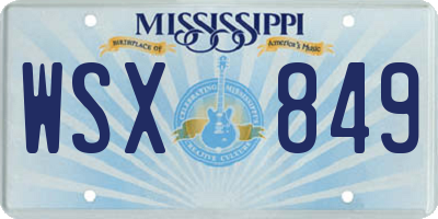 MS license plate WSX849