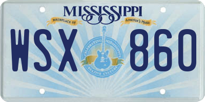 MS license plate WSX860