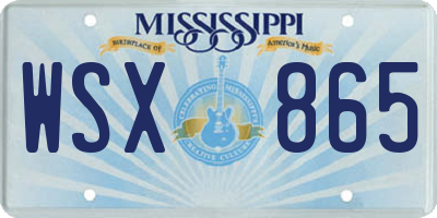 MS license plate WSX865