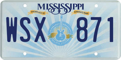 MS license plate WSX871