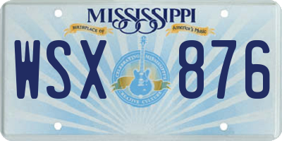 MS license plate WSX876