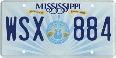 MS license plate WSX884