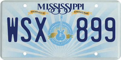 MS license plate WSX899