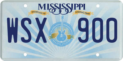MS license plate WSX900