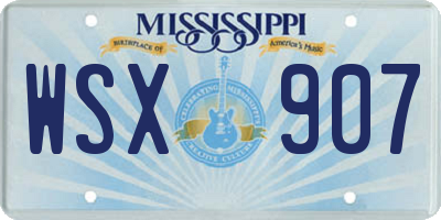 MS license plate WSX907