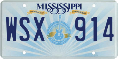 MS license plate WSX914