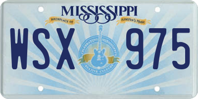 MS license plate WSX975