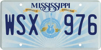 MS license plate WSX976