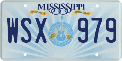 MS license plate WSX979