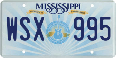 MS license plate WSX995