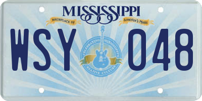 MS license plate WSY048