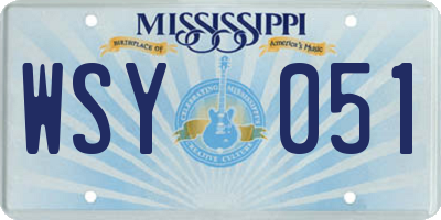 MS license plate WSY051
