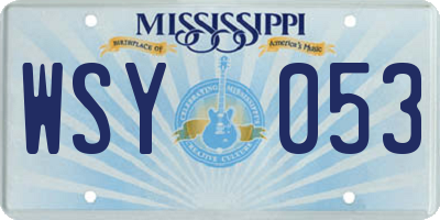 MS license plate WSY053