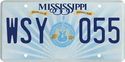 MS license plate WSY055