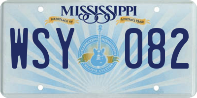 MS license plate WSY082
