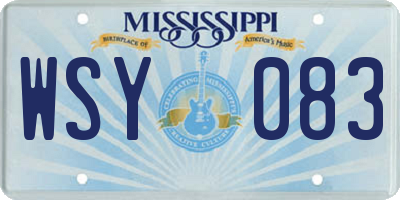 MS license plate WSY083