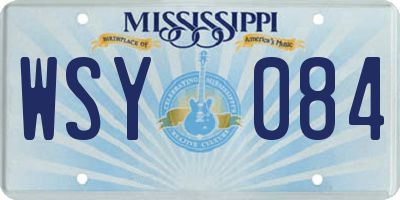 MS license plate WSY084